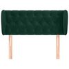 vidaXL Cabeceira de cama c/ abas veludo 103x23x78/88cm verde-escuro
