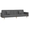 vidaXL Sof&aacute;-cama 2 lugares com duas almofadas tecido cinzento-escuro