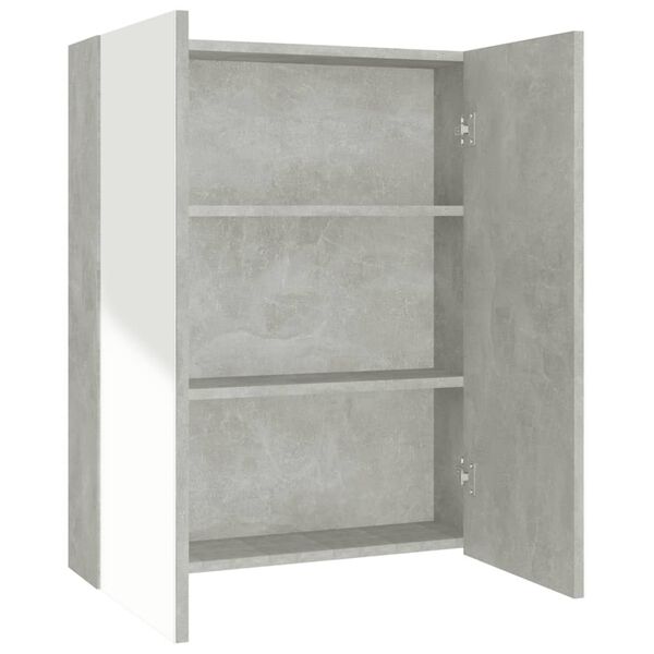 vidaXL Arm&aacute;rio espelhado p/ casa de banho 60x15x75cm MDF cinza cimento