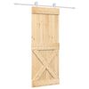 vidaXL Porta Deslizante Natural e Branco 80 x 210 cm