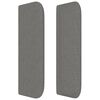 vidaXL Cabeceira de cama c/ abas tecido 203x16x78/88cm cinzento-escuro
