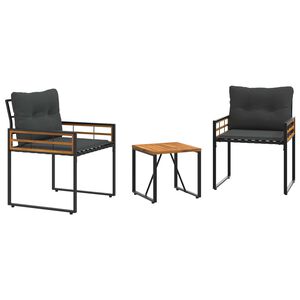 vidaXL Conjunto de M&oacute;veis para Exterior 3 unid. Cinzento-ba&ccedil;o