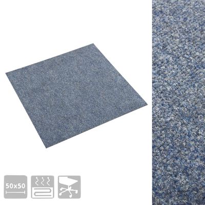 vidaXL Ladrilhos de carpete para pisos 20 pcs 5 m² azul