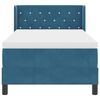 vidaXL Cama Box com colch&atilde;o Azul Escuro 200 x 90 cm Poli&eacute;ster