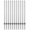vidaXL Poste de Cerca Embutido 11 unid. Cinzento 160 cm
