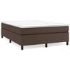 vidaXL Estrutura de cama com molas 140x190 cm couro artificial castanho