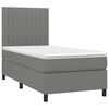 vidaXL Cama box spring c/ colch&atilde;o e LED 90x200 cm tecido cinza-escuro