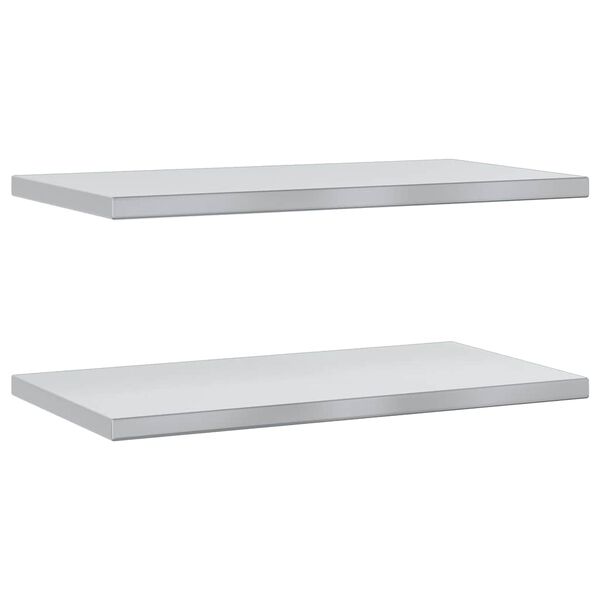 vidaXL Prateleiras de parede 2 pcs 75x40 cm a&ccedil;o inoxid&aacute;vel prateado