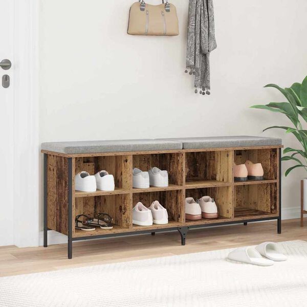 vidaXL Arm&aacute;rio de Sapatos Madeira Antiga 131 x 35 x 50 cm