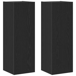 vidaXL Gabinete de TV de Parede 2 pcs Carvalho Preto 30,5 x 30 x 90 cm