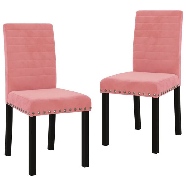 vidaXL Cadeiras de jantar 2 pcs veludo rosa