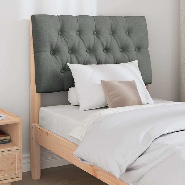 vidaXL Cabeceira estofada Cinza Escuro 80 cm