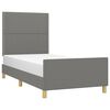 vidaXL Estrutura de cama sem colch&atilde;o 90x190 cm tecido cinzento-escuro