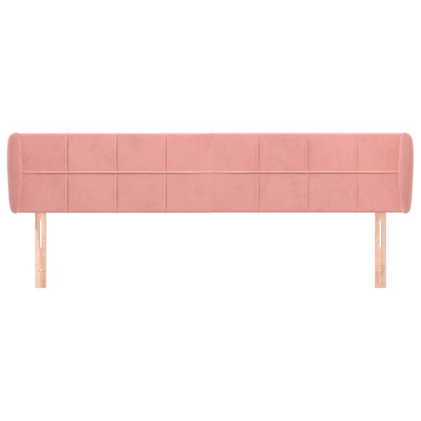 vidaXL Cabeceira de cama c/ abas veludo 183x23x78/88 cm rosa