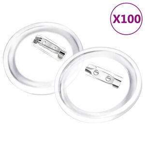 vidaXL Kit de crach&aacute;s com alfinetes 100 conjuntos 58 mm acr&iacute;lico