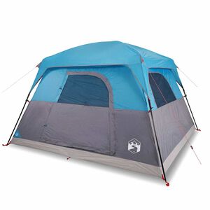 vidaXL Tenda de campismo cabana para 4 pessoas imperme&aacute;vel azul