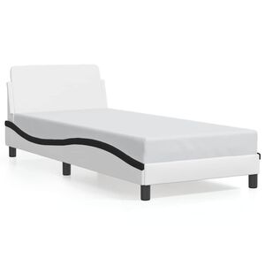 vidaXL Estrutura de cama Dover couro artificial 80x200 branco/preto