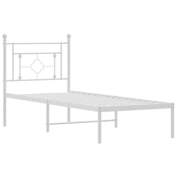 vidaXL Estrutura de cama com cabeceira 80x200 cm metal branco