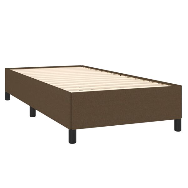 vidaXL Cama com molas/colch&atilde;o 90x190 cm tecido castanho-escuro