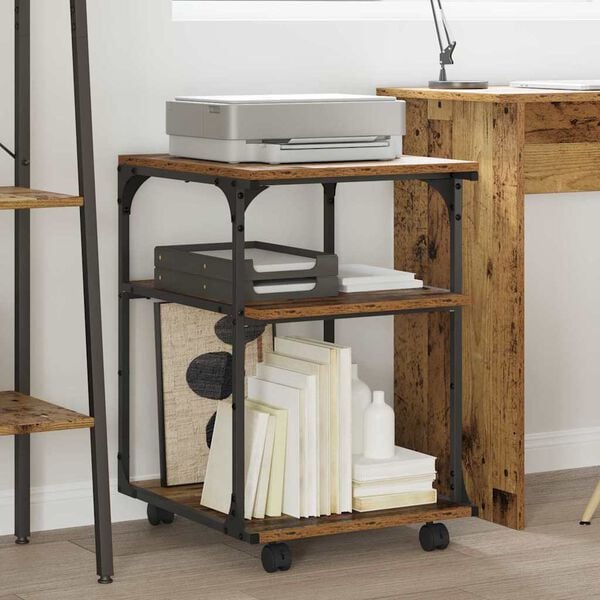 vidaXL Suporte para Impressora Madeira Antiga 43 x 48 x 64 cm