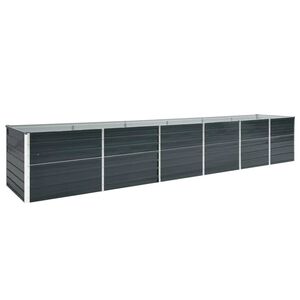 vidaXL Canteiro jardim elevado 480x80x77cm a&ccedil;o galvanizado antracite