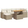 vidaXL 7 pcs conjunto de sof&aacute;s p/ jardim com almofad&otilde;es vime PE bege