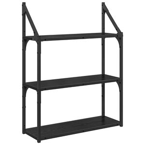 vidaXL Prateleira de Parede Carvalho Preto 60 x 21 x 78,5 cm