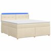 vidaXL Cama box spring com colch&atilde;o Creme 180 x 200 cm Tecido