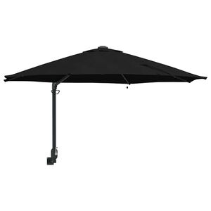 vidaXL Guarda-sol de Jardim 248 x 248 x 148 cm Poli&eacute;ster e A&ccedil;o Preto