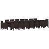 vidaXL Conjunto de Jantar para Jardim com Almofadas 17 pcs Castanho PP