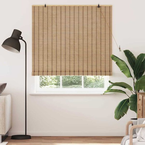 vidaXL Estores de rolo com cortinas Manual Natura 150 x 160 cm Bambu