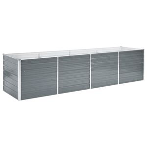 vidaXL Canteiro elevado de jardim a&ccedil;o galvanizado 320x80x77cm cinzento