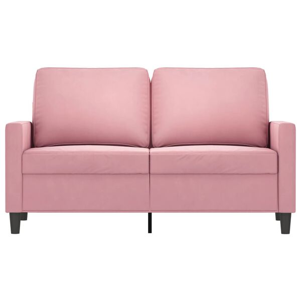 vidaXL Sof&aacute; de 2 lugares veludo 120 cm rosa