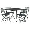 vidaXL Conjunto de M&oacute;veis para Exterior 5 pcs Antracite Ferro e A&ccedil;o