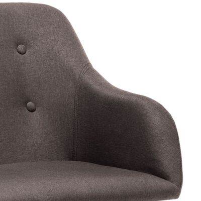 vidaXL Cadeiras de jantar giratórias 6 pcs tecido cinzento-acastanhado