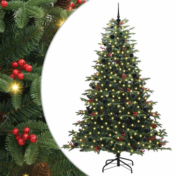 vidaXL &Aacute;rvore de Natal Artificial Verde 240 cm PVC, Metal e Pl&aacute;stico
