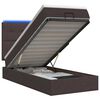 vidaXL Cama Ottoman com Colch&atilde;o e LED Marrom Escuro 90 x 200 cm Tecido