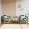 vidaXL Cadeiras de jardim c/ almofad&otilde;es 2 pcs pinho impregnado