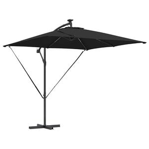 vidaXL Guarda-sol Preto 249 x 249 x 250 cm Poli&eacute;ster e Alum&iacute;nio