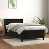 vidaXL Cama com molas/colch&atilde;o 90x200 cm veludo preto