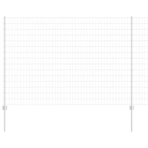 vidaXL Cerca com Poste Prateado