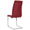 vidaXL Cadeiras de jantar cantilever 6 pcs tecido vermelho tinto