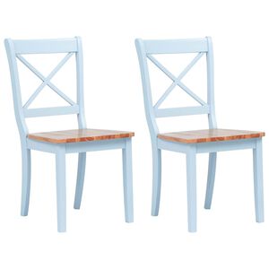 vidaXL Cadeiras de jantar 2 pcs seringueira maci&ccedil;a cinza/madeira clara