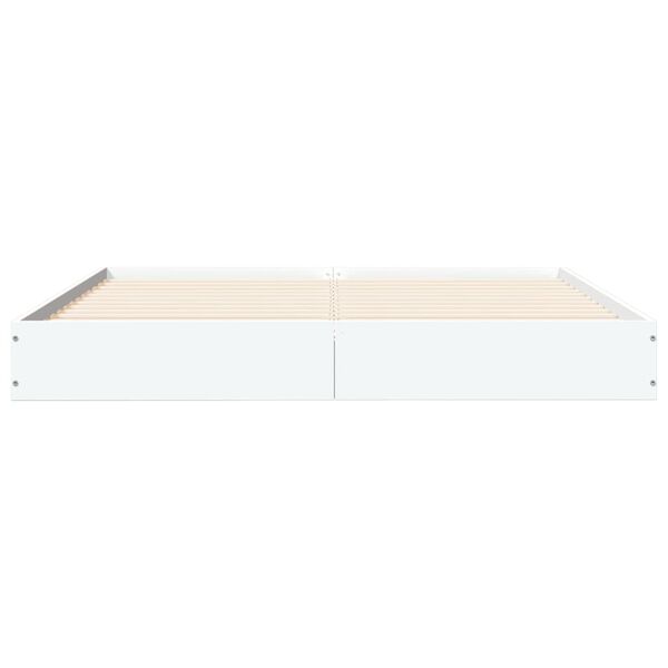 vidaXL Estrutura de cama 135x190 cm derivados de madeira branco