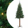 vidaXL Árvore de Natal Slim com 300 LEDs com suporte Verde 210 cm