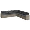 vidaXL 9 pcs conjunto sof&aacute;s p/ jardim com almofad&otilde;es vime PE cinzento