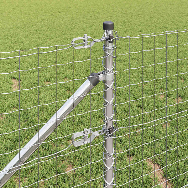 vidaXL Poste de Cerca Outros 52 pcs Cinzeto 3,2 x 3,2 x 120 cm Aço