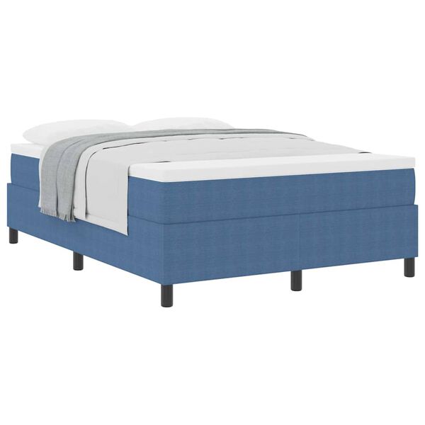 vidaXL Cama Box Azul e Branco 203 x 140 x 60 cm