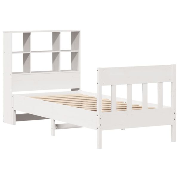 vidaXL Cama sem colch&atilde;o 90x200 cm madeira de pinho maci&ccedil;a branco