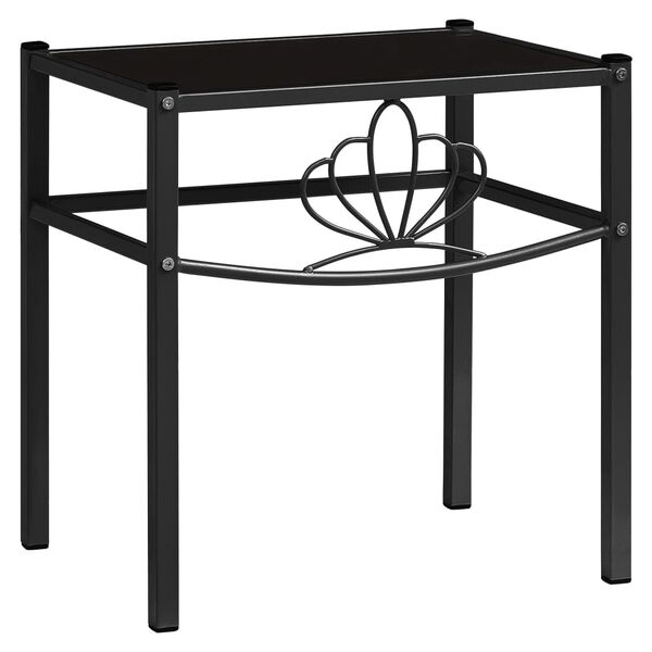 vidaXL Mesa de cabeceira 42,5x33x44,5 cm metal e vidro preto